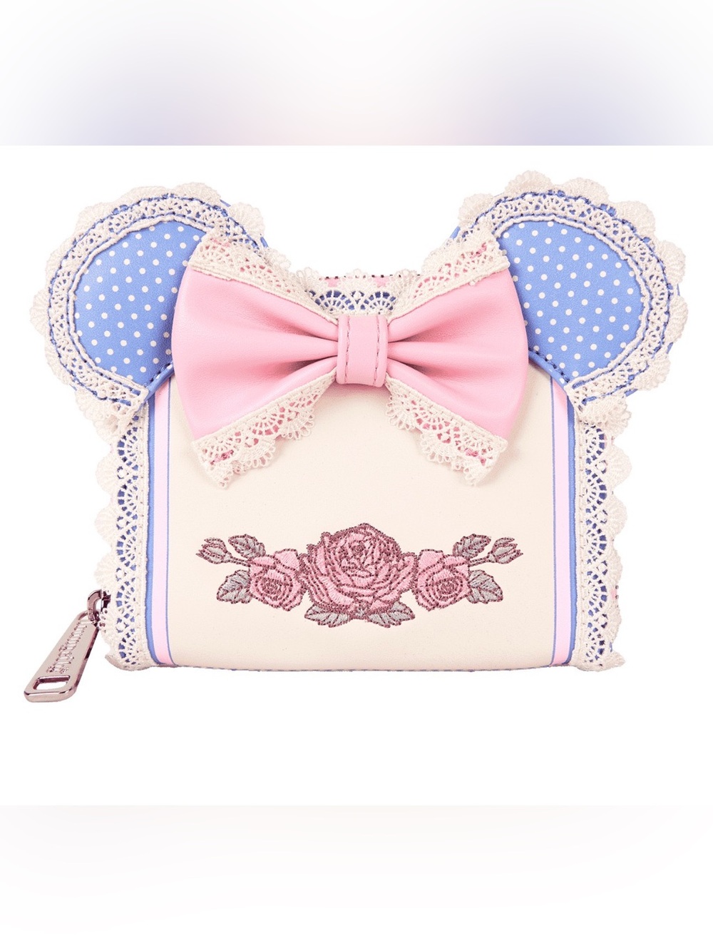 NWT Loungefly Minnie Mouse Floral and Lace Zip Around Wallet